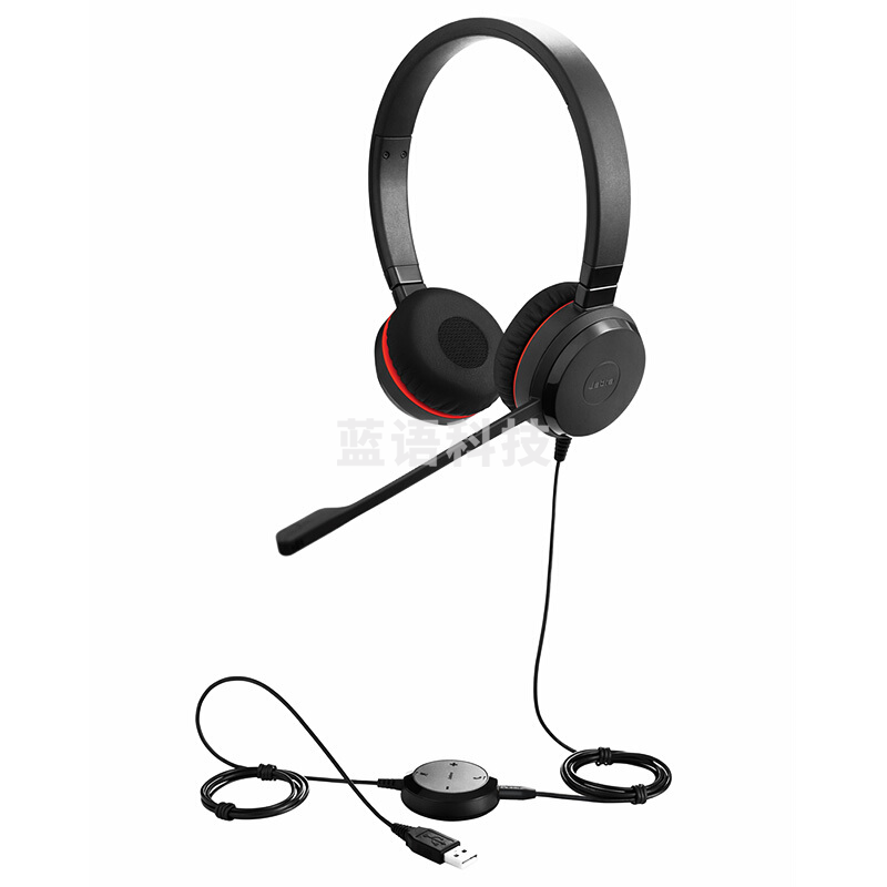 捷波朗 Jabra 统一通信耳麦 EVOLVE 30II MS Stereo 双耳 USB+3.5mm接口  可调音量/闭音/挂接/降噪 智能切换 微软认证