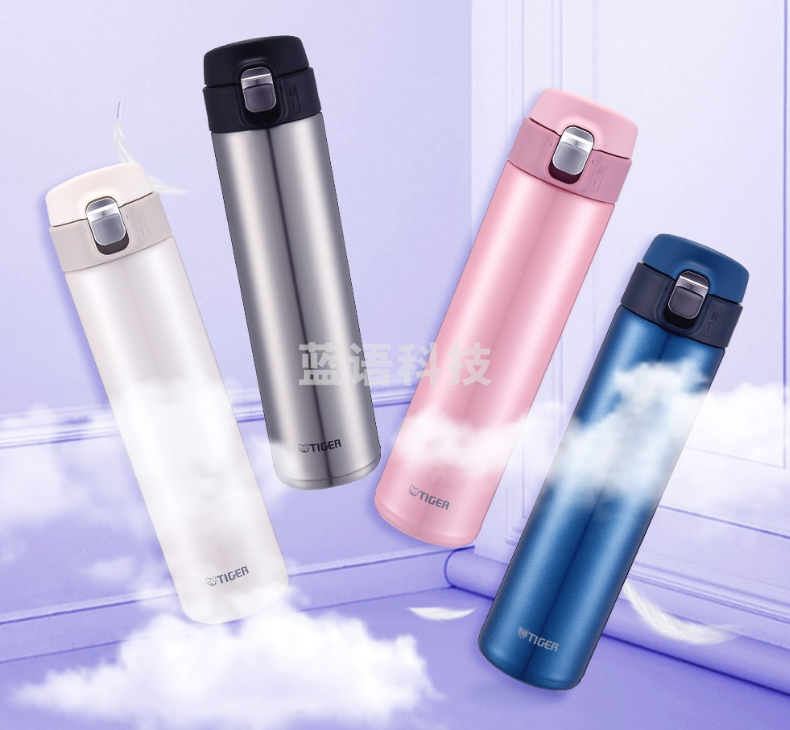 虎牌（TIGER）MMJ-A60C 保温杯不锈钢真空杯 一键开启弹盖杯 不锈钢色600ml