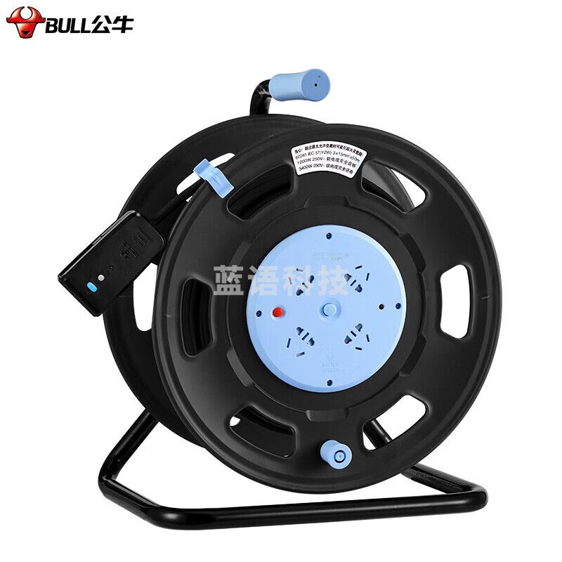 公牛(BULL)GN-806DN 过热保护 漏电保护16A大功率电缆卷盘插座/插排50米(3*1.5)
