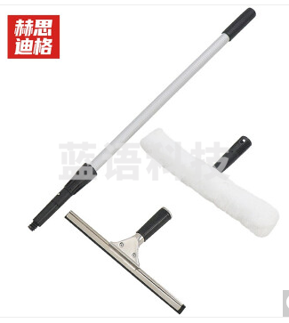 赫思迪格 JG-177 擦窗器 擦玻璃神器 伸缩杆玻璃刮涂水器三件套 窗户玻璃清洁神器 玻璃清洁刮刀 35cm玻璃刮