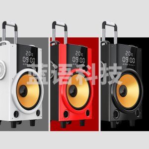 索爱 soaiy SA-Q28 蓝牙拉杆音箱 户外便携式音响 大功率扩音器 LED显示+双话筒 睿智黑