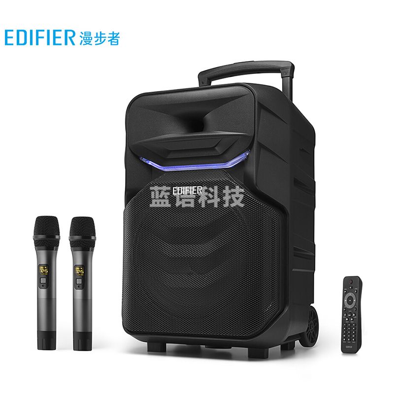 漫步者PP312 12英寸户外移动多媒体音箱 广场舞音箱 蓝牙拉杆音响 便携音响 户外露营 黑色