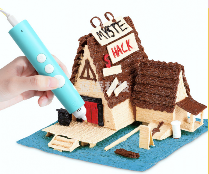 得力74850-3D绘画笔套装(插电款)(蓝色)(1支打印笔+5卷耗材/盒)