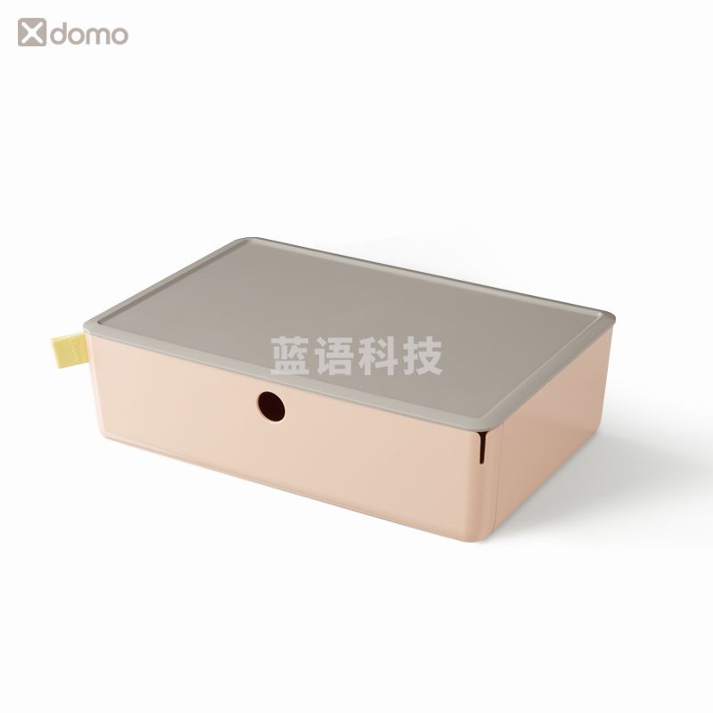 得力(deli)XDM30抽拉式收纳盒 防尘整理盒 粉色