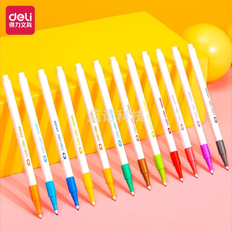 得力 S578彩色勾线笔(混)(盒)