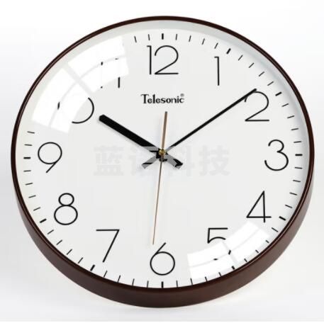 天王星 挂钟 3D立体时钟卧室石英钟圆形挂表Q8723-3咖啡色