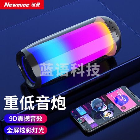纽曼(Newmine)BT56plus蓝牙音箱 桌面音响 无线全屏炫彩灯 黑