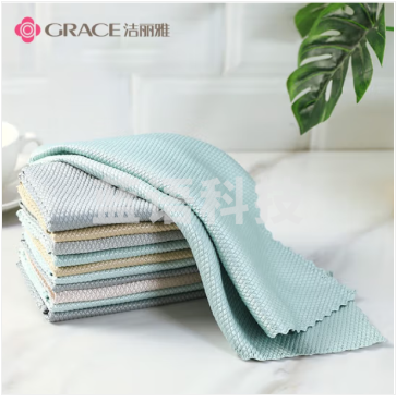 洁丽雅 40*30cm 擦玻璃鱼鳞抹布不掉毛毛巾(5条/包)