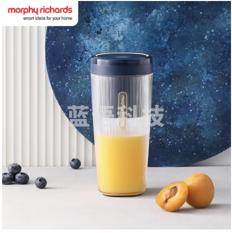 摩飞电器(Morphyrichards)榨汁机 便携式榨汁杯 网红无线充电果汁机 料理机迷你随行杯 MR9800 琉金蓝