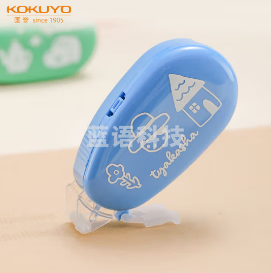 国誉(KOKUYO)Tyakasha塔卡沙联名点点胶点状胶黏贴双面胶手工胶带6mm*8m 蓝色1个 WSG-DM3M45-06-6