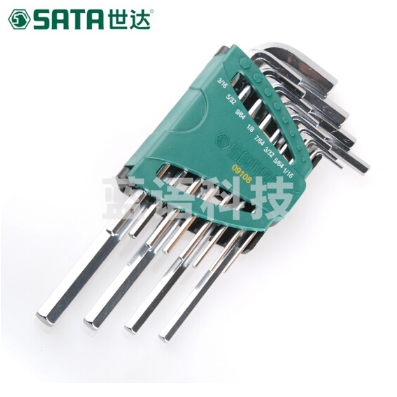 世达(SATA)12件英制加长内六角扳手组套货号09108