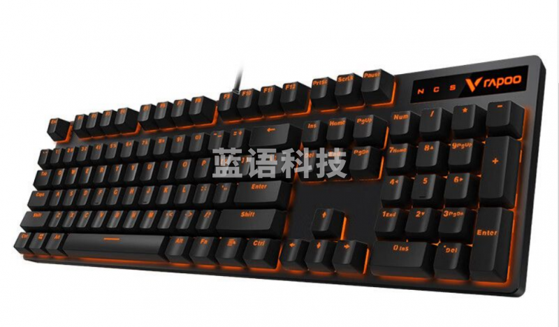 雷柏(Rapoo) V500PRO单光版 有线背光机械键盘 104键全尺寸游戏电竞笔记本电脑办公吃鸡全键无冲键盘 红轴