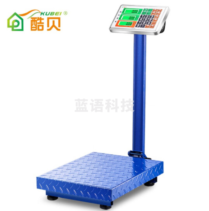 酷贝 称重电子秤台秤商用电子称折叠台称计价秤水果磅秤磅秤150体重300kg称重器公斤秤卖菜 150kg【黑字特厚款】