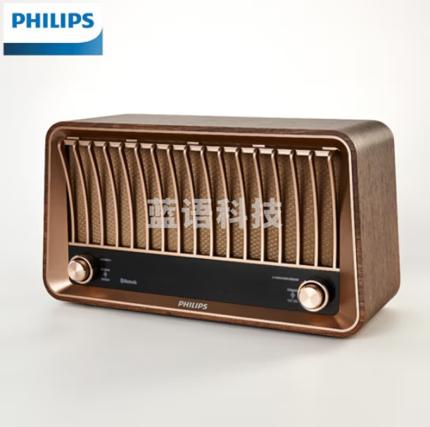 飞利浦(PHILIPS)TAVS700洛可可复古蓝牙音箱 立体声家庭桌面电脑无线音响收音机 胡桃木纹