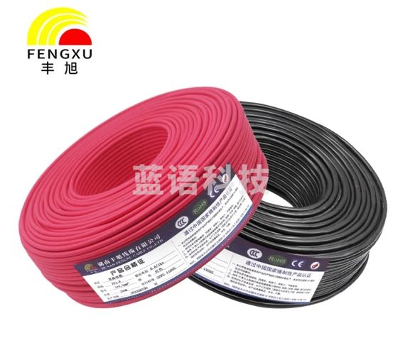 丰旭 光伏直流电缆 太阳能光伏电线PV1-F4平方 黑色 100米