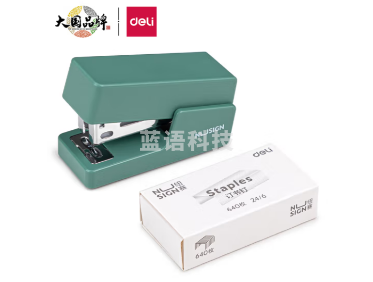 得力（deli）纽赛NS083订书机(绿色)(1台订书机+1盒钉)