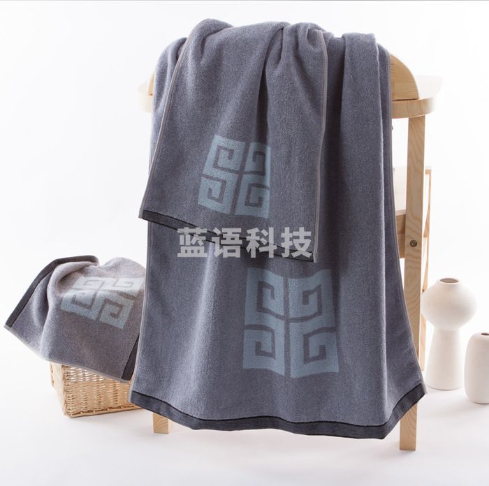 金号(KINGSHORE) 纯棉套巾 方巾面巾浴巾各一条 经典回字纹 浴巾150*73cm 面巾72*35cm 方巾36*35cm S1206