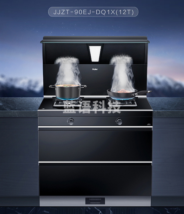 海尔(Haier)DQ1X(T) 京馨系列七字双腔集成灶 集成灶一体灶 双腔精准吸烟 医疗级消毒柜