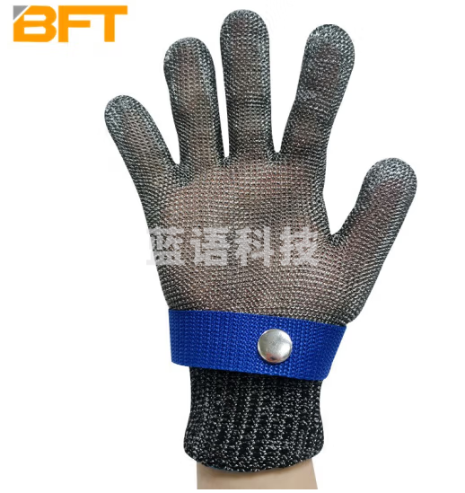贝傅特 钢丝防割手套 九级钢丝防切铁手套防刺防滑耐磨不锈钢手套 L码（1只装）