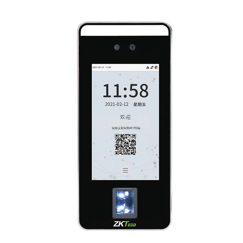 ZKTeco/熵基科技ZK-F6企业微信动态人脸指纹识别考勤机 手机APP云打卡机 远程门禁考勤一体机