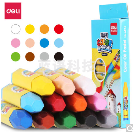 得力 deli 得力6961油画棒-12色(混)(12支/盒)