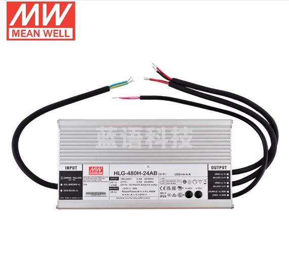 明纬（MEANWELL）HLG-480H-24AB防水防尘LED高性能电源 明纬电源24V20A