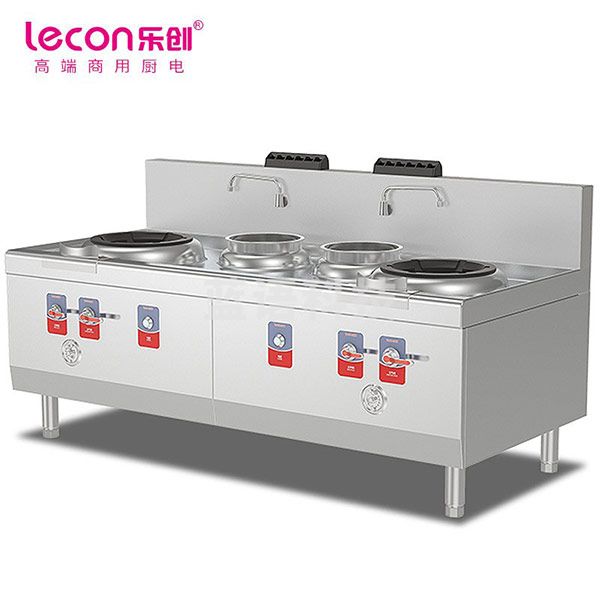 乐创（Lecon） 燃气双头双尾小炒灶锅 LC-J-STD2