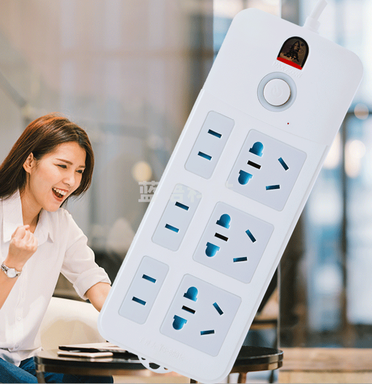 子弹头 TS-102-44 2.8M 6位 新国标总控开关电源插座(单位：个)