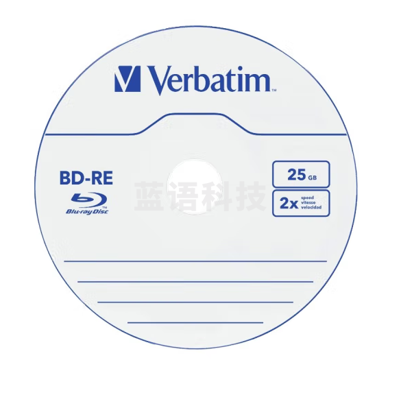 威宝（Verbatim） BD-RE 2X 25GB 可擦写空白蓝光光盘光碟刻录盘 43694 10片蓝光盘捅装