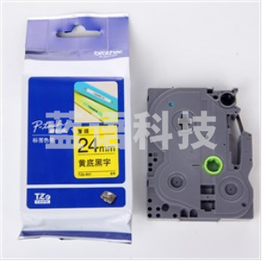 兄弟（brother） TZE-651 色带(24mm/黄底黑字)（适用PT1650/7600/2700/3600 TZE-65124mm黄底黑字）