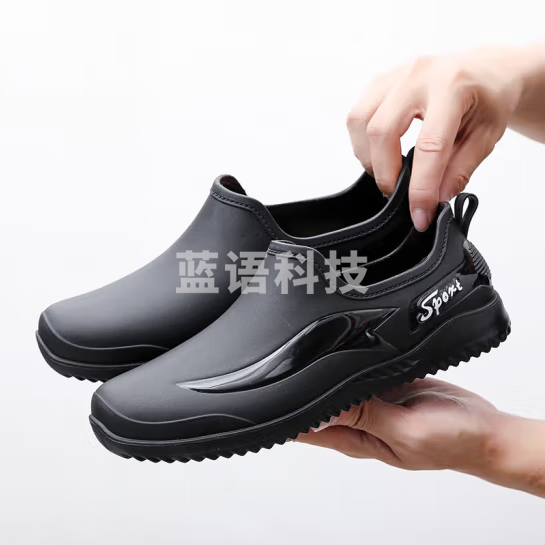 贝傅特 雨鞋男 短筒雨鞋防滑耐磨防水鞋工作轻便防臭低帮雨靴 短筒-时尚黑【轻便舒适】 42码