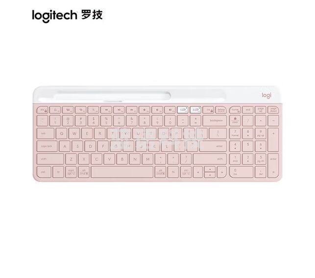 罗技（Logitech） K580 多设备键盘 无线蓝牙全尺寸办公键盘 ipad手机平板电脑键盘 粉色