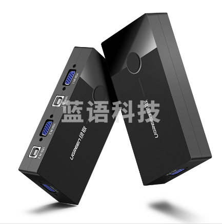 绿联(UGREEN) 30357 KVM切换器 VGA视频切屏器 二进一出台式机笔记本电脑显示器监控鼠标键盘USB打印机共享器