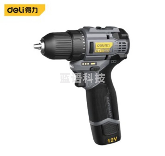 得力 DL-DZ12-S1D1 无刷锂电电钻(灰)12V/28N.m/1500mAh双电