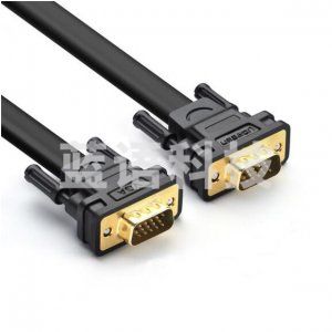 绿联 UGREEN 11666 VGA连接线 VG105 高清VGA视频线 扁平线 黑色 2米