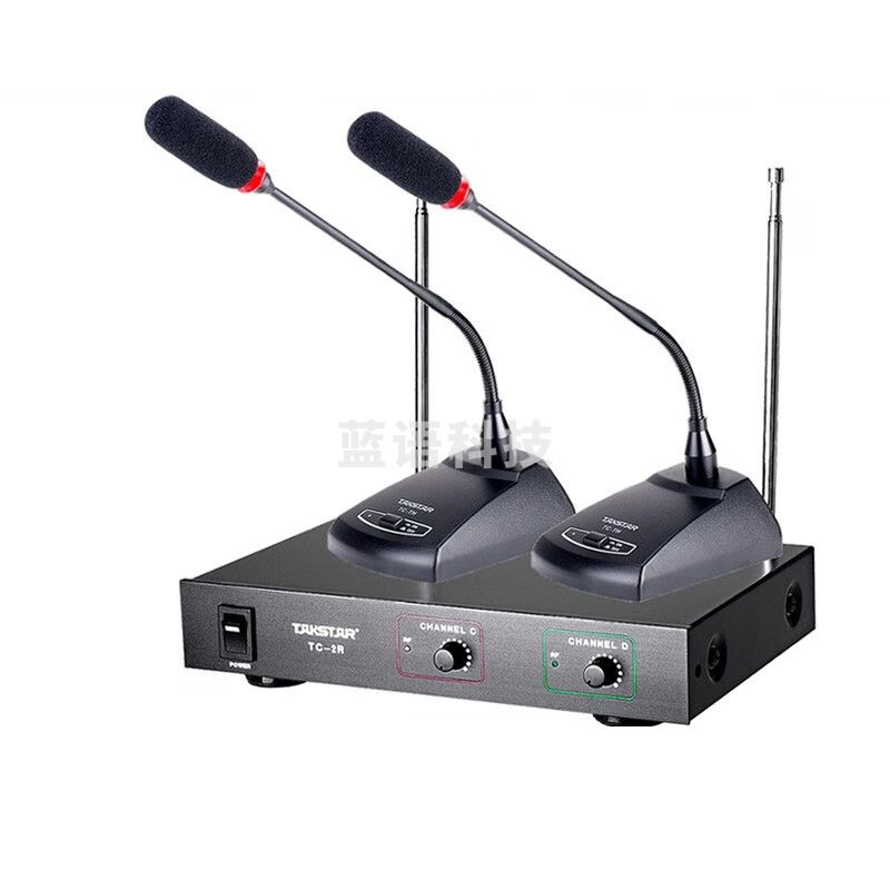 得胜(TAKSTAR)TC-2R无线话筒一拖二 鹅颈式视频会议麦克风 专业舞台演出KTV主持桌面话筒 主机+两鹅颈
