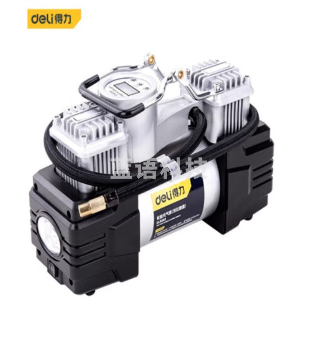 得力 DL8060 双缸数显充气泵(银)数显有线30缸