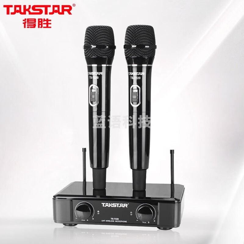 得胜（ TAKSTAR） TS-7220 U段无线话筒麦克风一拖二 家庭KTV会议舞台演出家用K歌一拖二麦克风 黑色