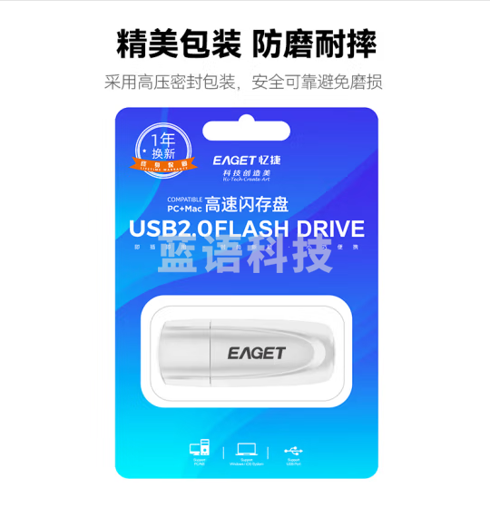 忆捷（EAGET）4GB U盘 USB2.0 招标投标小u盘 迷你便携 车载手机通用优盘 珍珠白