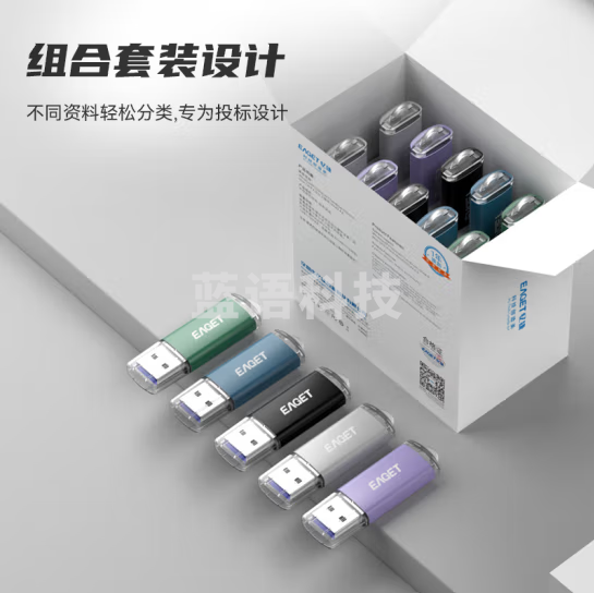 忆捷（EAGET）4GB USB2.0 U盘 招标投标小u盘 迷你便携 车载U盘 手机办公学习通用优盘 10个/盒