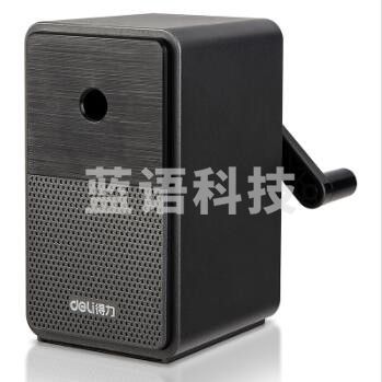 得力71160手摇经典削笔机(银黑)(个)5档笔尖粗细可调节卷笔刀 自动进笔手摇铅笔削笔器开学礼物