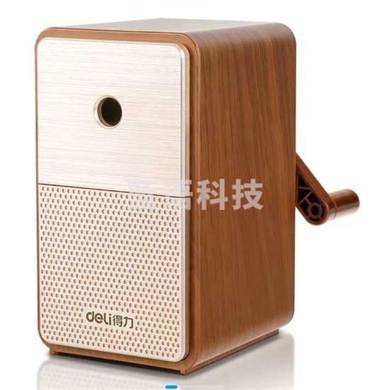 得力71160手摇经典削笔机(棕色)(个)5档笔尖粗细可调节卷笔刀 自动进笔手摇铅笔削笔器开学礼物