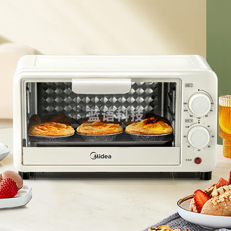 Midea美的多功能电烤箱家用迷你小烤箱电烤箱蛋糕烘焙加热均匀PT10X1白色HJ