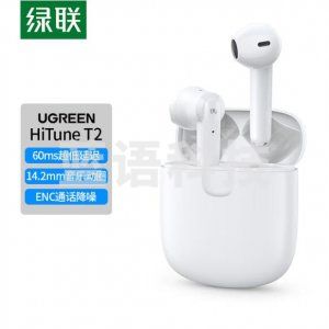 绿联 UGREEN 80652 HiTune T2蓝牙耳机 TWS真无线半入耳式低延迟 适用游戏/通话/音乐 通用 竹月白