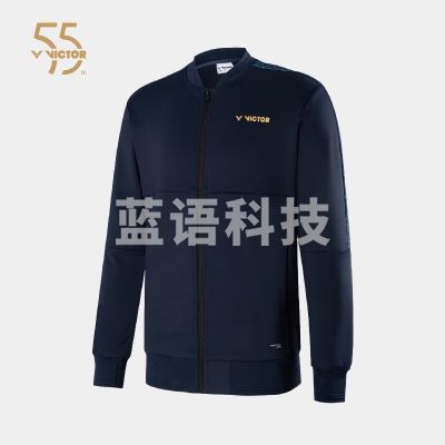 威克多 T-5501 羽毛球服 男女款针织运动T恤POLO衫外套 外套J-5503 B(黑蓝宝石) L