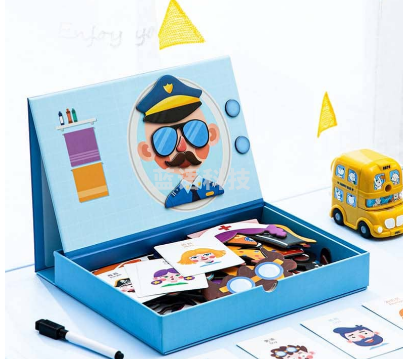 得力（deli）74551磁力拼图(表情认知)(混)(盒) 一盒