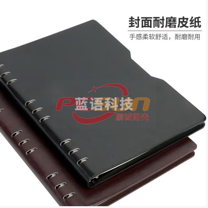 天章(TANGO)B5镂空设计活页皮面本办公记事商务笔记会议日记本搭配活页拆卸 80页黑色