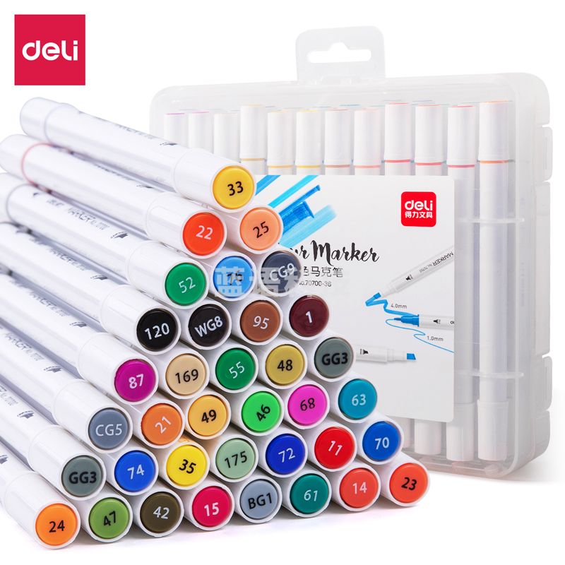 得力70700-36色儿童马克笔(混)(盒)