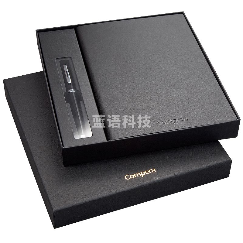 齐心 C8301 Compera 天然皮面本商务套装(配1支钢笔) A5