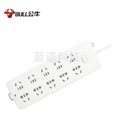 公牛(BULL)新国标插线板10位总控全长10米 GN-218